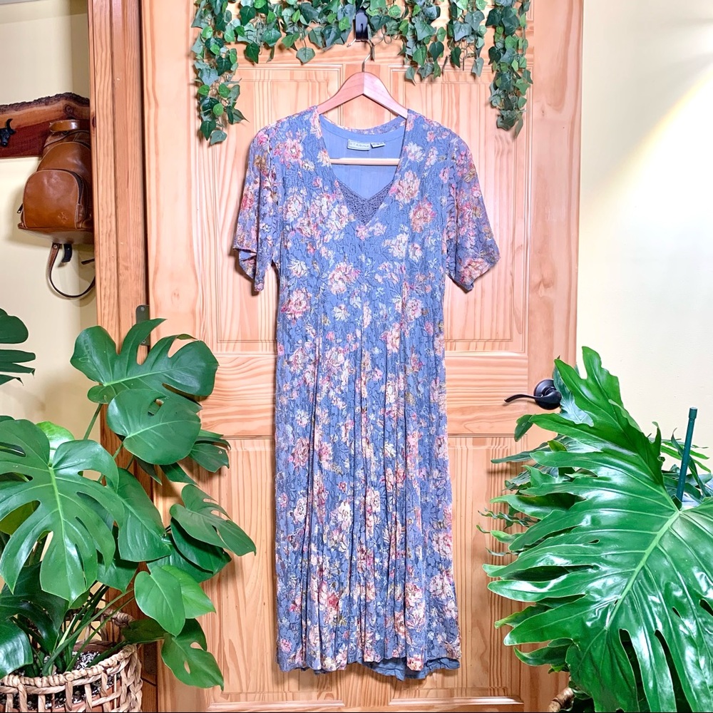 Vintage Style Boho Floral Lace Grunge Dress